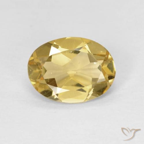1.50ct Natural Amarillo medio Berilo, Ovalada, VVS-VS