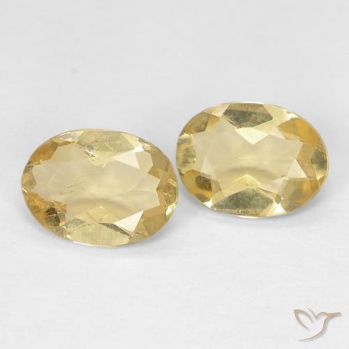 Gemas de Berilo Amarillo medio natural de 1.74 ct, Ovalada, VS