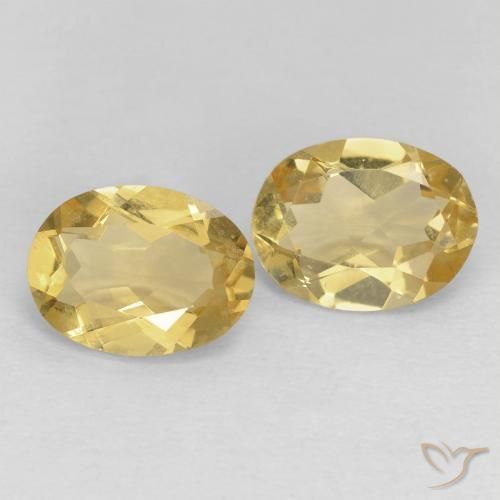 Gemas de Berilo Amarillo medio natural de 2.09 ct, Ovalada, VVS-VS