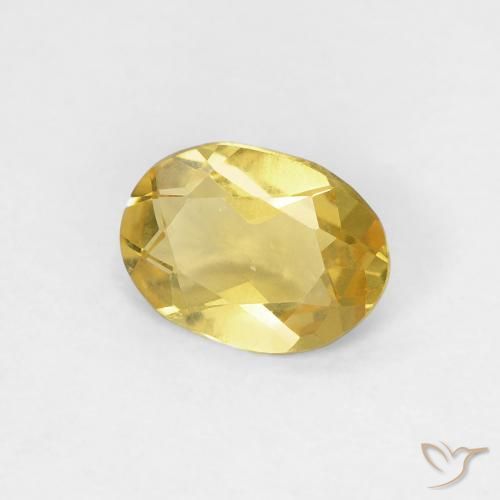Berilo Dorado medio natural de 0.63 ct, Ovalada, VS