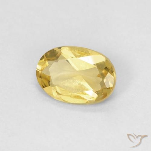 Berilo Amarillo real natural de 0.78 ct, Ovalada, VS