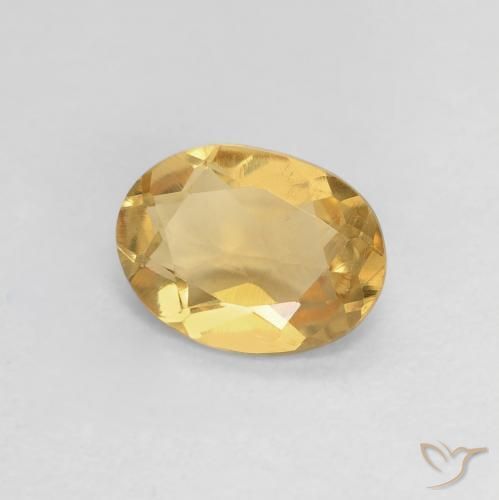 Berilo Dorado claro natural de 0.96 ct, Ovalada, VS