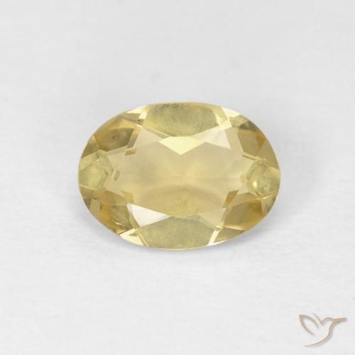 0.97ct Natural Amarillo dijón muy claro Berilo, Ovalada, VVS