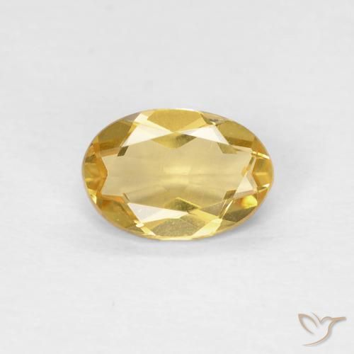 0.65ct Natural Dorado medio Berilo, Ovalada, VVS