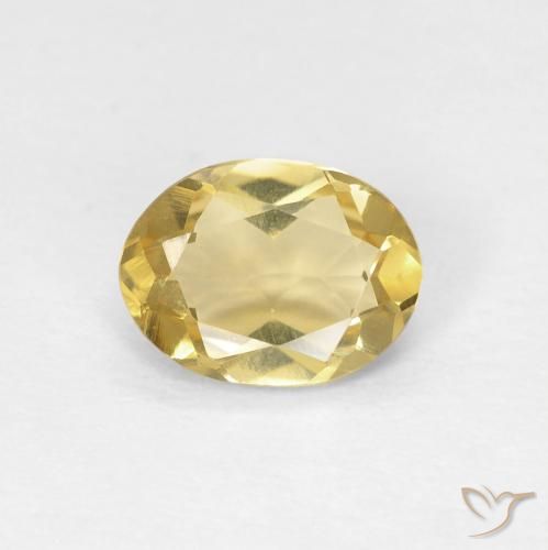 0.98ct Natural Amarillo-dorado claro Berilo, Ovalada, VVS