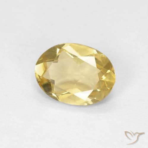 Berilo Amarillo-dorado claro natural de 0.98 ct, Ovalada, VVS
