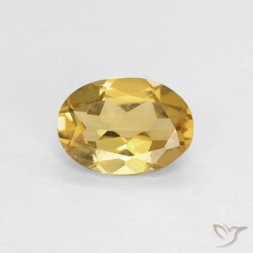 0.72ct Natural Amarillo medio Berilo, Ovalada, VVS