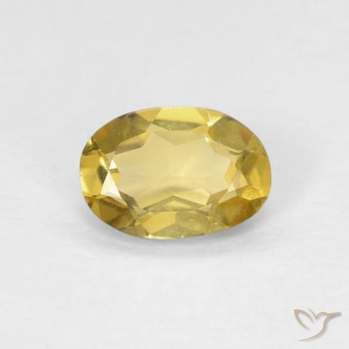 0.55ct Natural Dorado amarillento Berilo, Ovalada, VVS