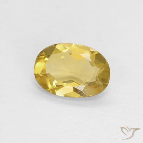 Berilo Dorado amarillento natural de 0.55 ct, Ovalada, VVS