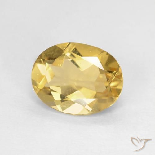 Berilo Dorado medio natural de 1.74 ct, Ovalada, VVS
