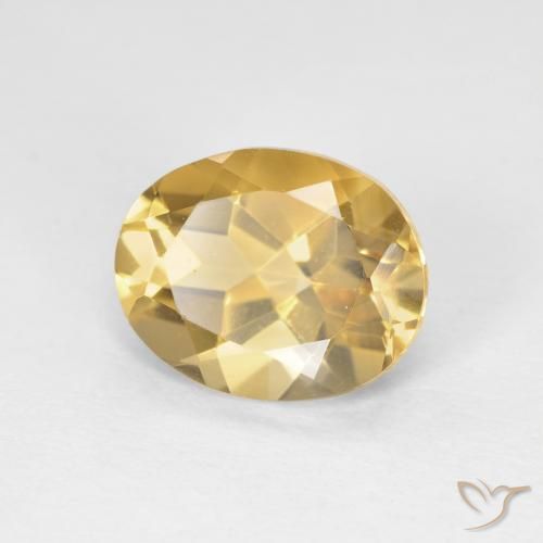 Berilo Dorado medio natural de 3.14 ct, Ovalada, VVS