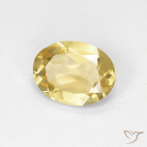 Berilo Dorado medio natural de 1.11 ct, Ovalada, VVS