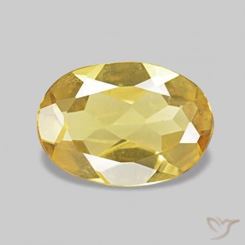 Berilo Dorado claro natural de 0.84 ct, Ovalada, VVS