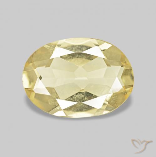 Berilo Dorado claro natural de 0.91 ct, Ovalada, VVS