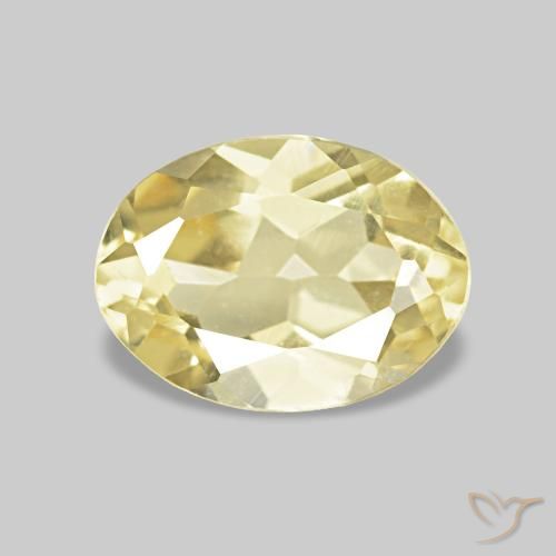 Berilo Amarillo-dorado claro natural de 0.55 ct, Ovalada, VVS