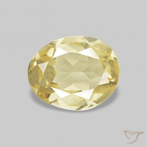 Berilo Amarillo claro natural de 0.56 ct, Ovalada, VVS