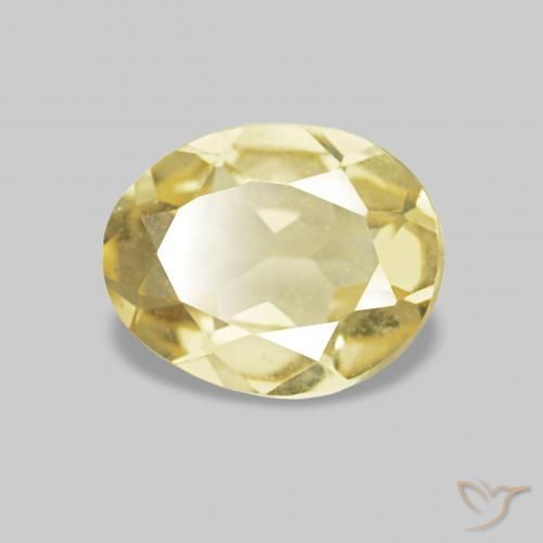 Berilo Amarillo claro natural de 0.56 ct, Ovalada, VVS