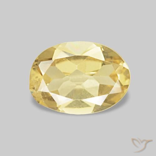 Berilo Dorado claro natural de 0.65 ct, Ovalada, VS