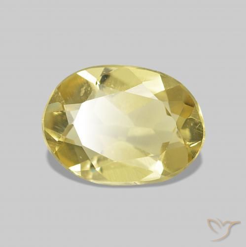 Berilo Amarillo-dorado claro natural de 0.50 ct, Ovalada, VVS-VS