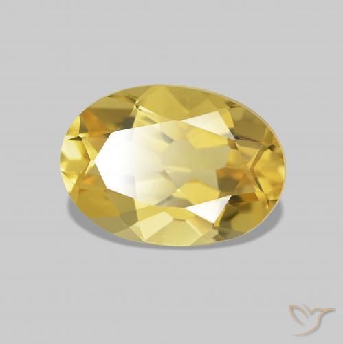 Berilo Amarillo claro natural de 0.70 ct, Ovalada, VVS-VS