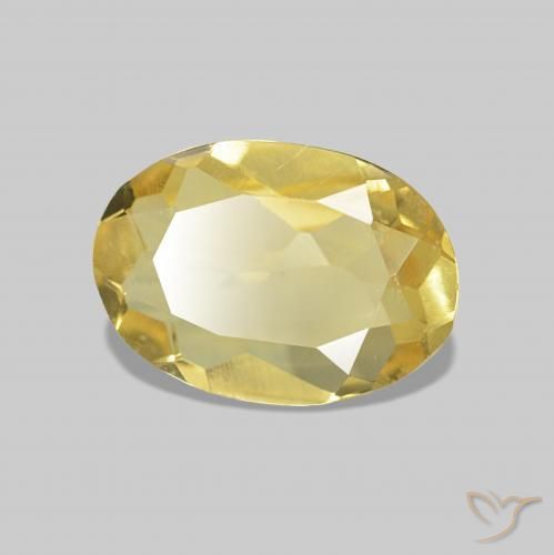 Berilo Amarillo claro natural de 0.59 ct, Ovalada, VVS-VS