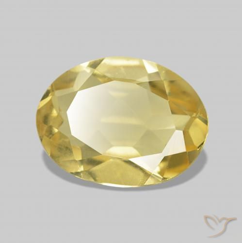 Berilo Amarillo-dorado claro natural de 0.99 ct, Ovalada, VVS-VS