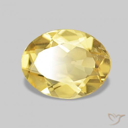 Berilo Amarillo-dorado claro natural de 1.44 ct, Ovalada, VS