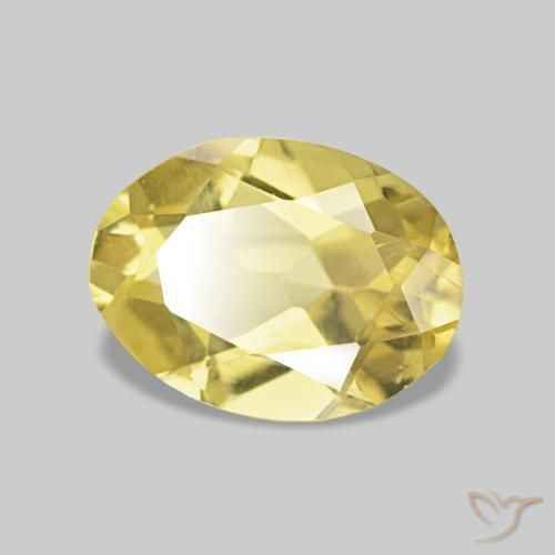 Berilo Amarillo claro natural de 1.15 ct, Ovalada, VS