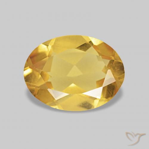Berilo Dorado claro natural de 0.99 ct, Ovalada, VS
