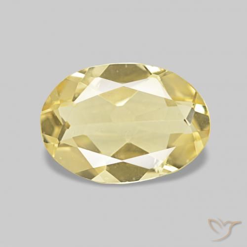 Berilo Amarillo claro natural de 0.83 ct, Ovalada, VS