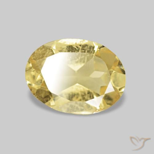 Berilo Amarillo-dorado claro natural de 0.63 ct, Ovalada, VS