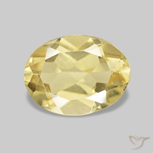 Berilo Dorado claro natural de 1.14 ct, Ovalada, VS