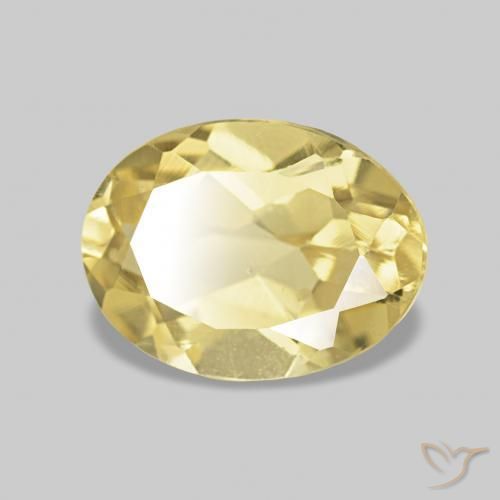Berilo Dorado claro natural de 1.14 ct, Ovalada, VS