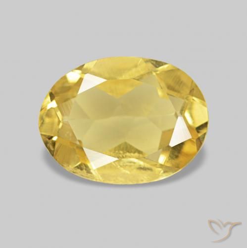 Berilo Amarillo-dorado claro natural de 0.89 ct, Ovalada, VS