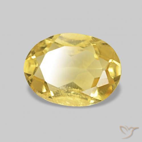 Berilo Amarillo-dorado claro natural de 0.89 ct, Ovalada, VS