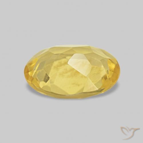 Berilo Amarillo-dorado claro natural de 0.89 ct, Ovalada, VS