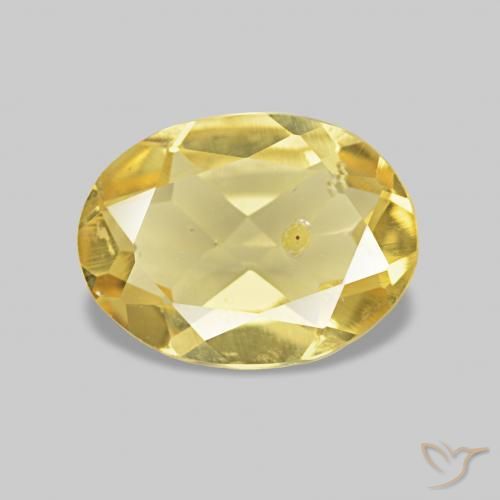 Berilo Dorado claro natural de 0.95 ct, Ovalada, VS