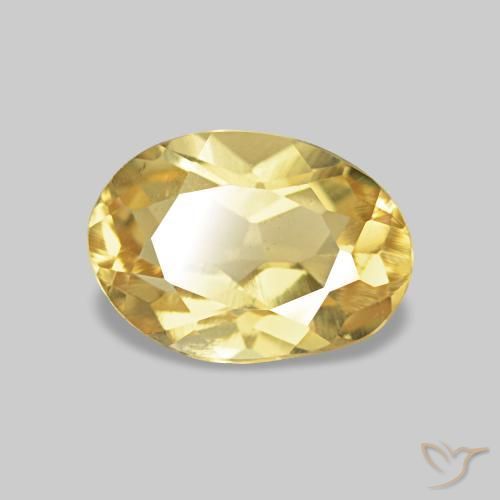 Berilo Dorado natural de 0.73 ct, Ovalada, VS