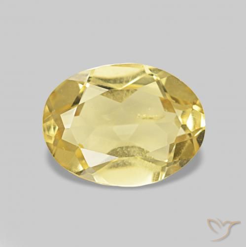 Berilo Amarillo claro natural de 1.18 ct, Ovalada, VS
