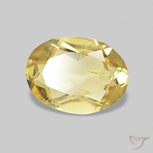 Berilo Amarillo claro natural de 1.18 ct, Ovalada, VS
