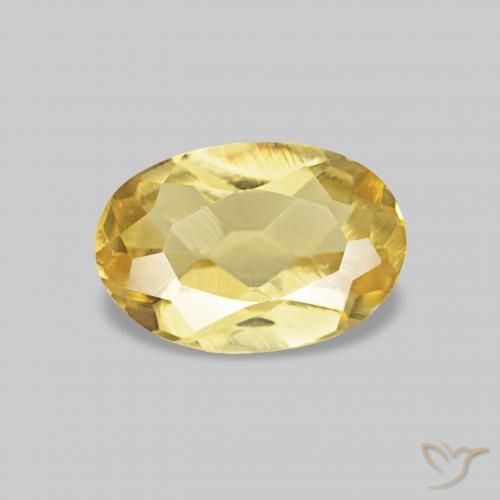 Berilo Dorado claro natural de 0.44 ct, Ovalada, VS