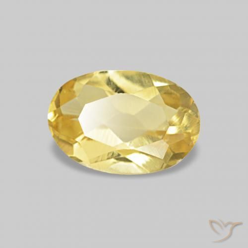 Berilo Dorado claro natural de 0.44 ct, Ovalada, VS