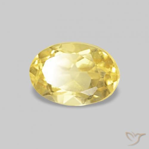 Berilo Amarillo claro natural de 0.51 ct, Ovalada, VS