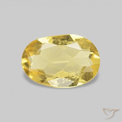 Berilo Amarillo claro natural de 0.52 ct, Ovalada, VS