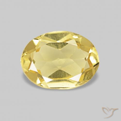 Berilo Dorado claro natural de 0.65 ct, Ovalada, VS