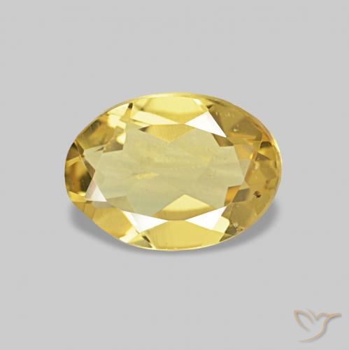 Berilo Dorado claro natural de 0.61 ct, Ovalada, VS