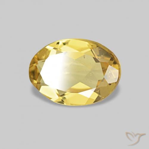 Berilo Dorado claro natural de 0.61 ct, Ovalada, VS