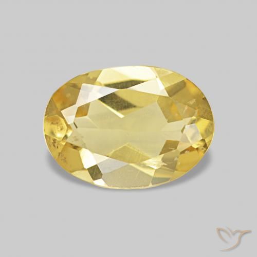 Berilo Amarillo-dorado claro natural de 0.89 ct, Ovalada, VS