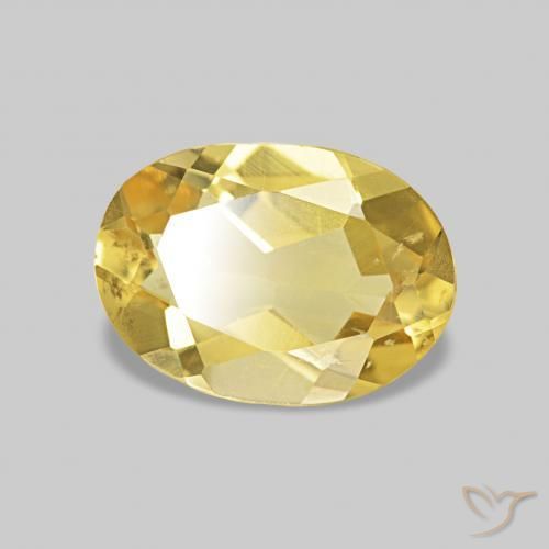 Berilo Amarillo-dorado claro natural de 0.89 ct, Ovalada, VS