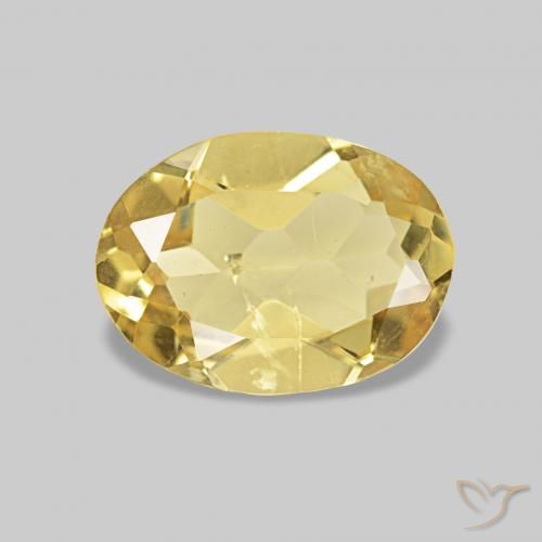 Berilo Amarillo claro natural de 0.90 ct, Ovalada, VS